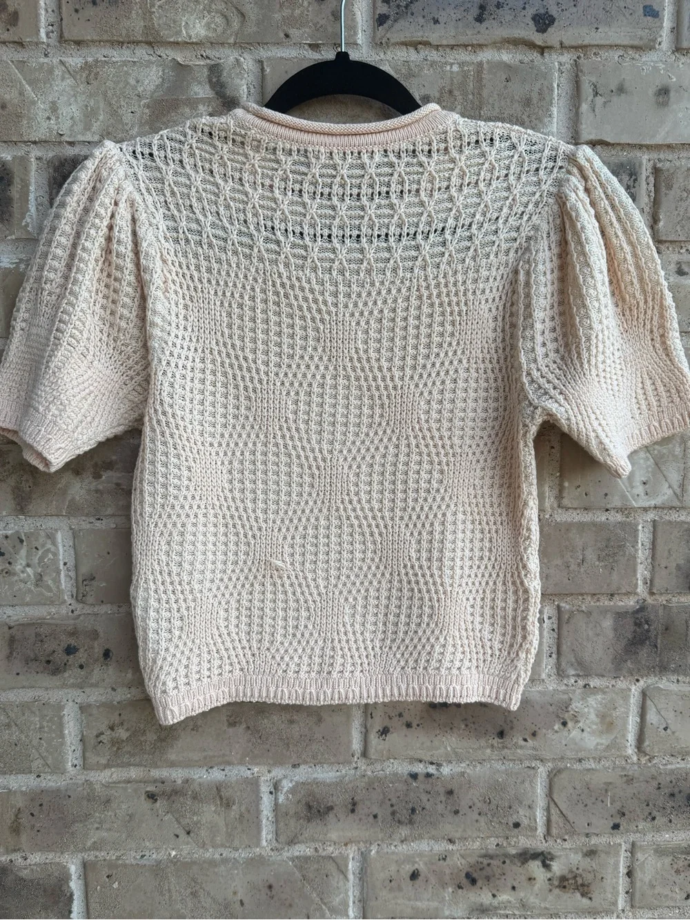 ULLA JOHNSON Capri Short-Sleeve Cropped Geo Knit Top Size small